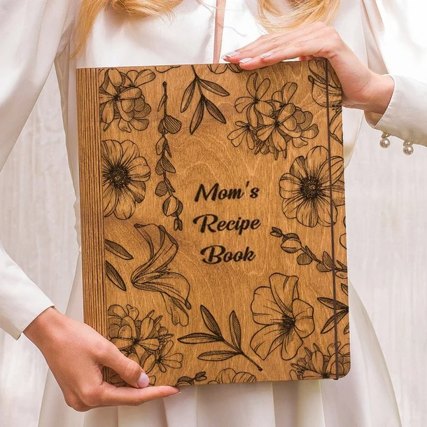 HOT SALE❤️Personalized Family Wooden Recipe Book Mother's Day Gift Ideas | Cover Style-M21