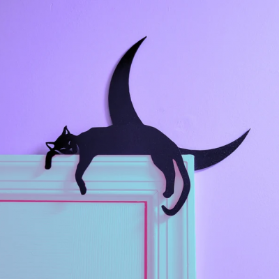 Elevate Your Home's Spooky Vibe With Our Whimsical Cat Door Corner Topper